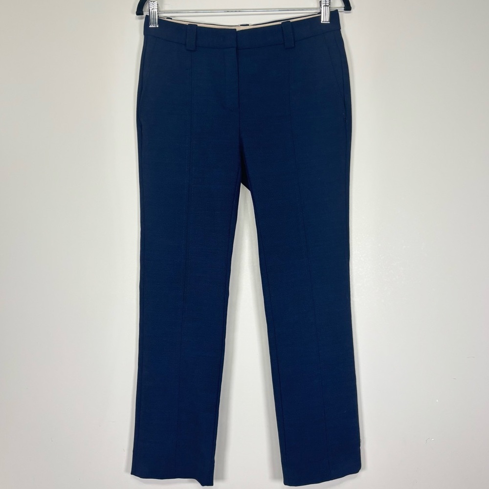 Massimo Dutti Navy Blue Slim Fit Straight Leg Trouser Dress Pants Size 6
